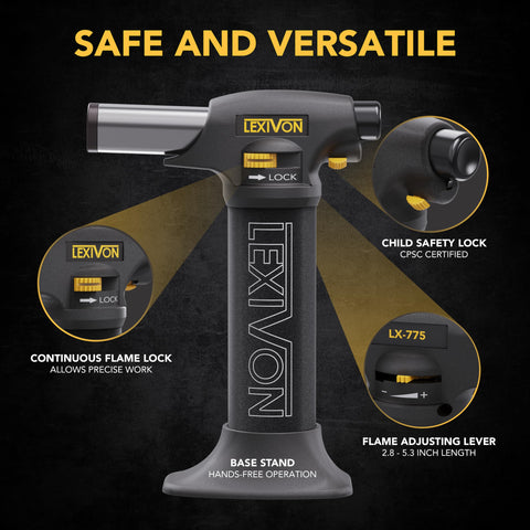 LEXIVON LX-775 adjustable flame for precise heat control.