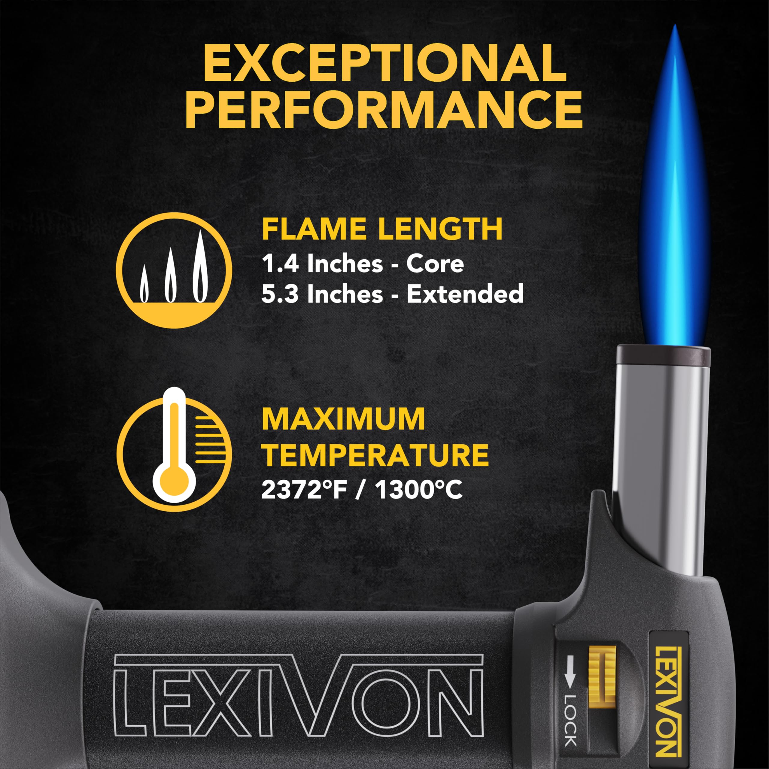 LEXIVON LX-775 refillable torch keeps you prepared for extended use.