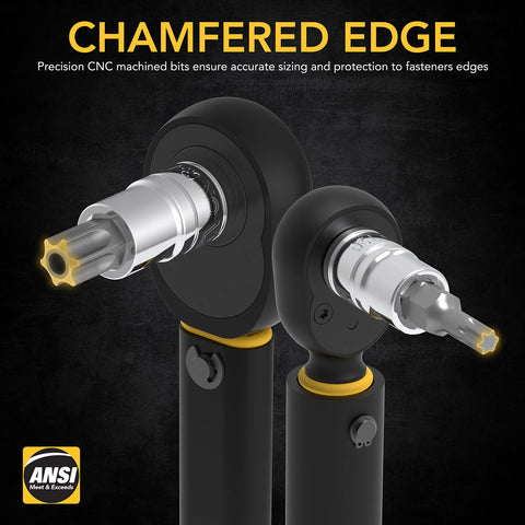 LEXIVON Precision chamfered ends enable fast, easy bit insertion