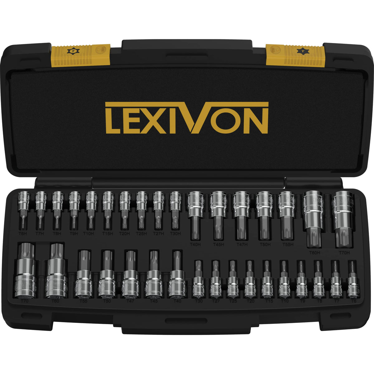 LEXIVON Master Torx Socket Set case shows organized storage for quick tool access