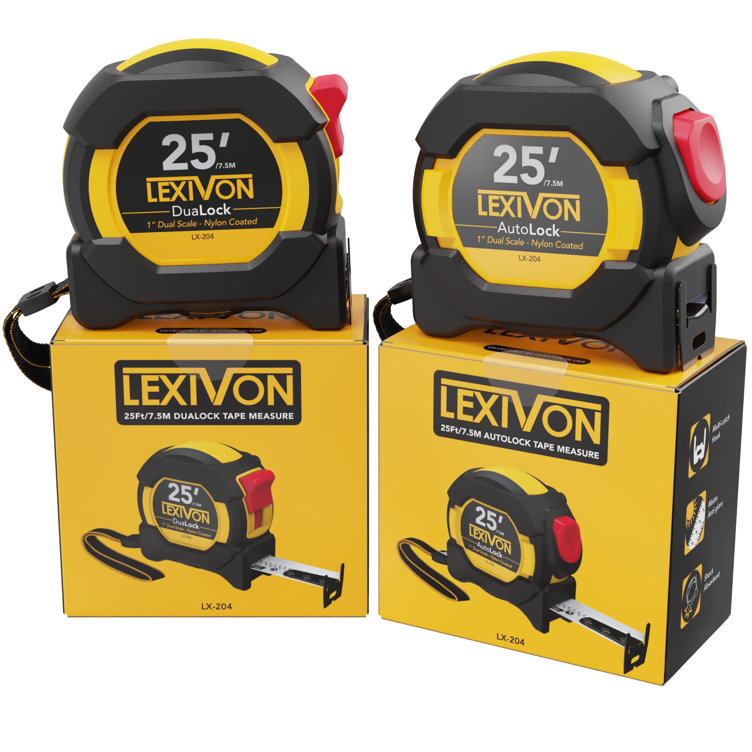 LEXIVON rugged anti-skid rubberized ABS case supports tough job site use.