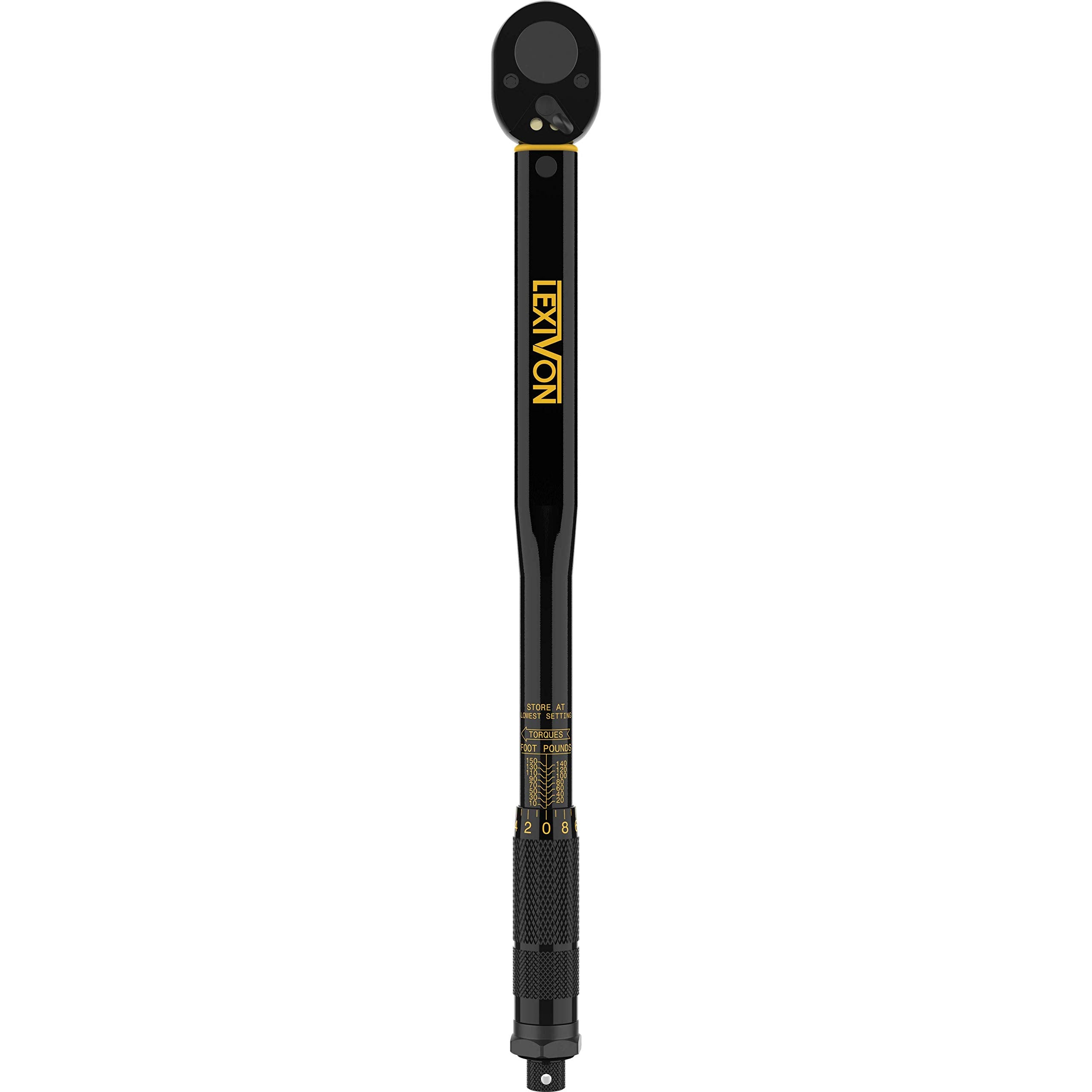LEXIVON torque wrench dual-range scale enables quick torque setting