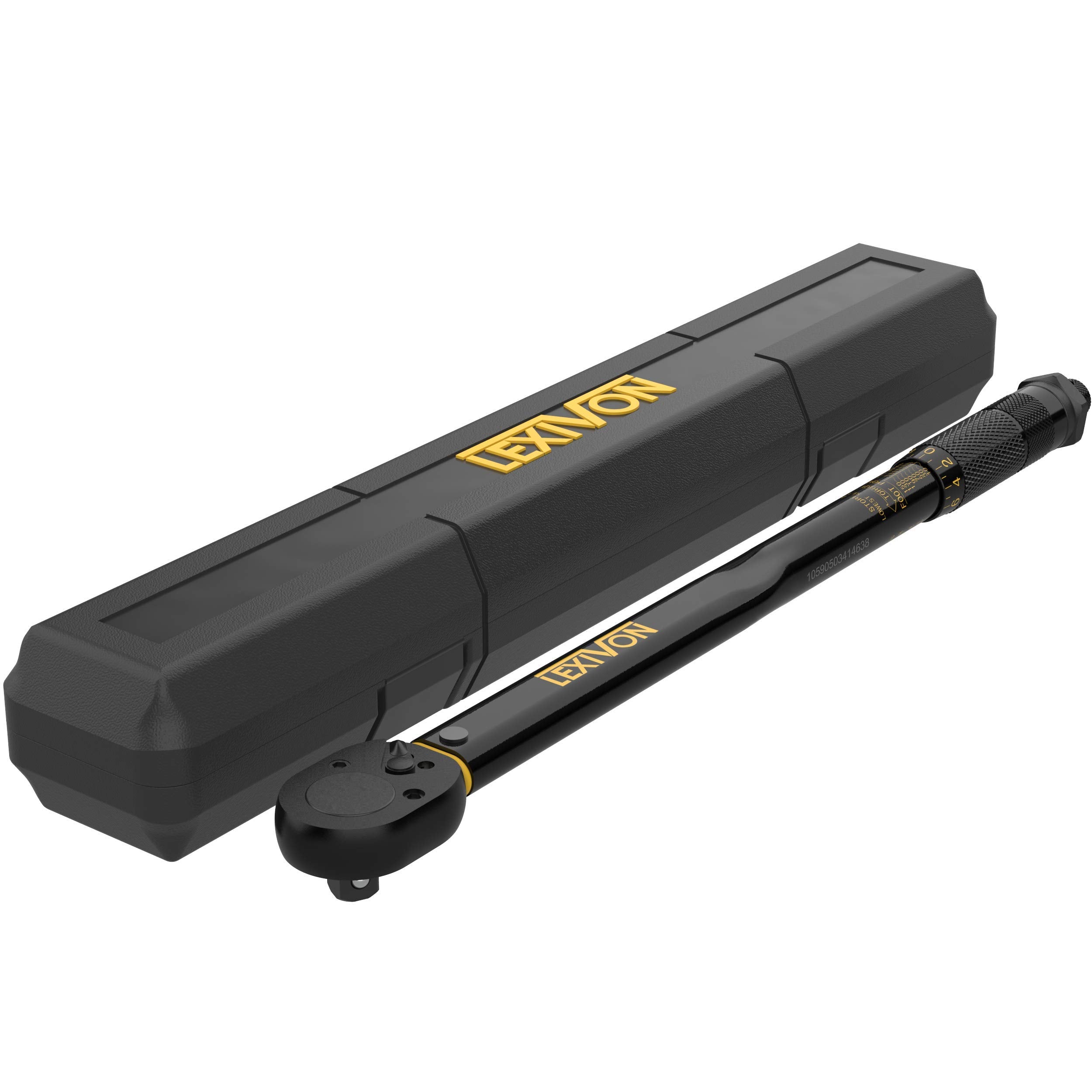 LEXIVON torque wrench ergonomic knurled handle reduces hand fatigue