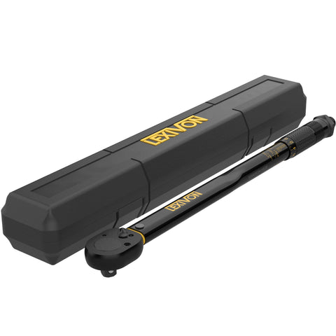LEXIVON torque wrench ergonomic knurled handle reduces hand fatigue