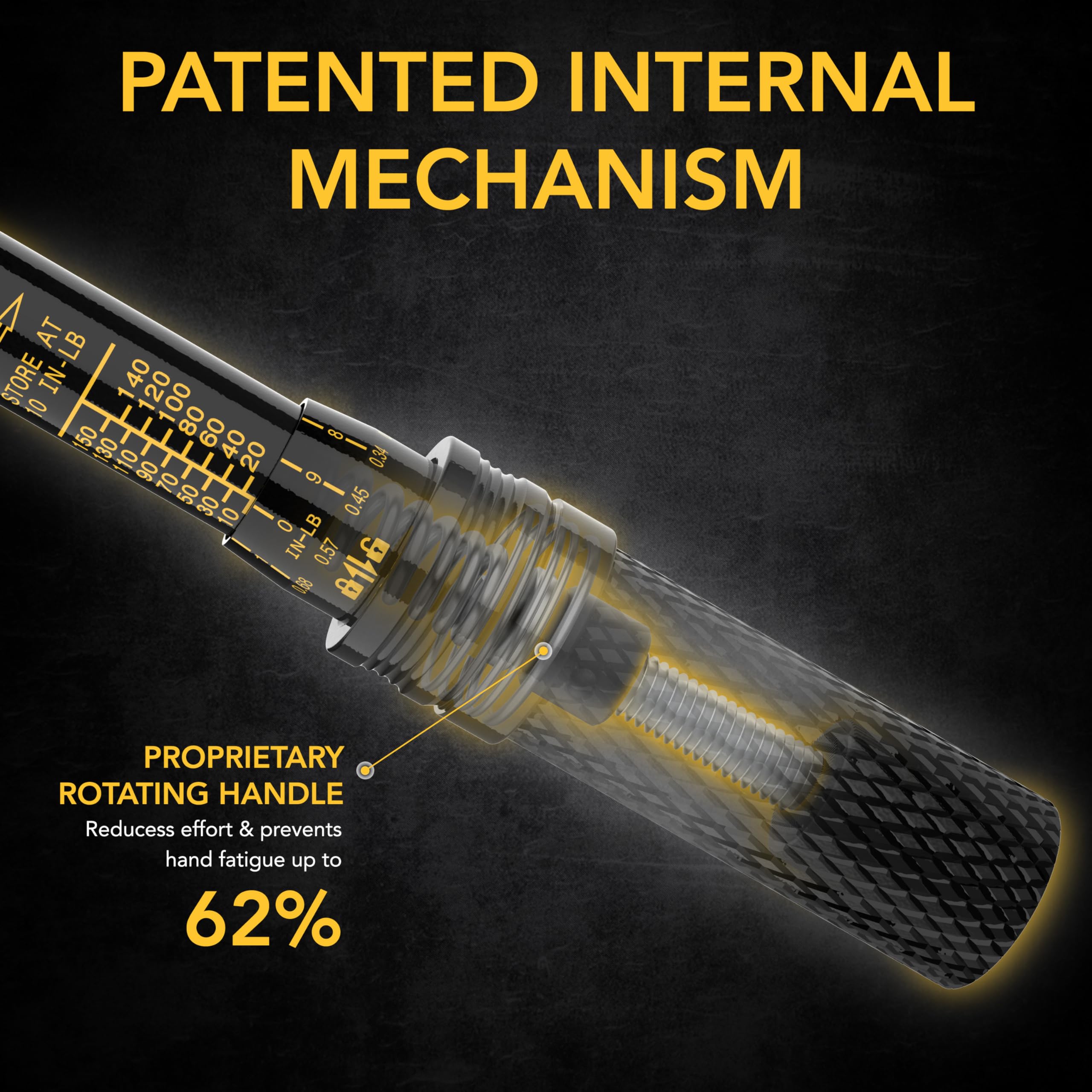 LEXIVON non-slip knurled handle enhances grip during calibration.