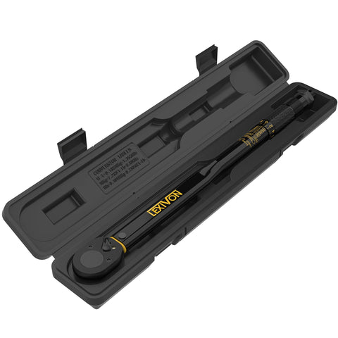LEXIVON torque wrench yellow-on-black markings improve readability in low light