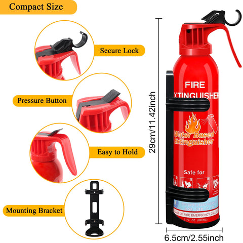 Leyanny compact extinguisher showing 11-4 inch size for portability