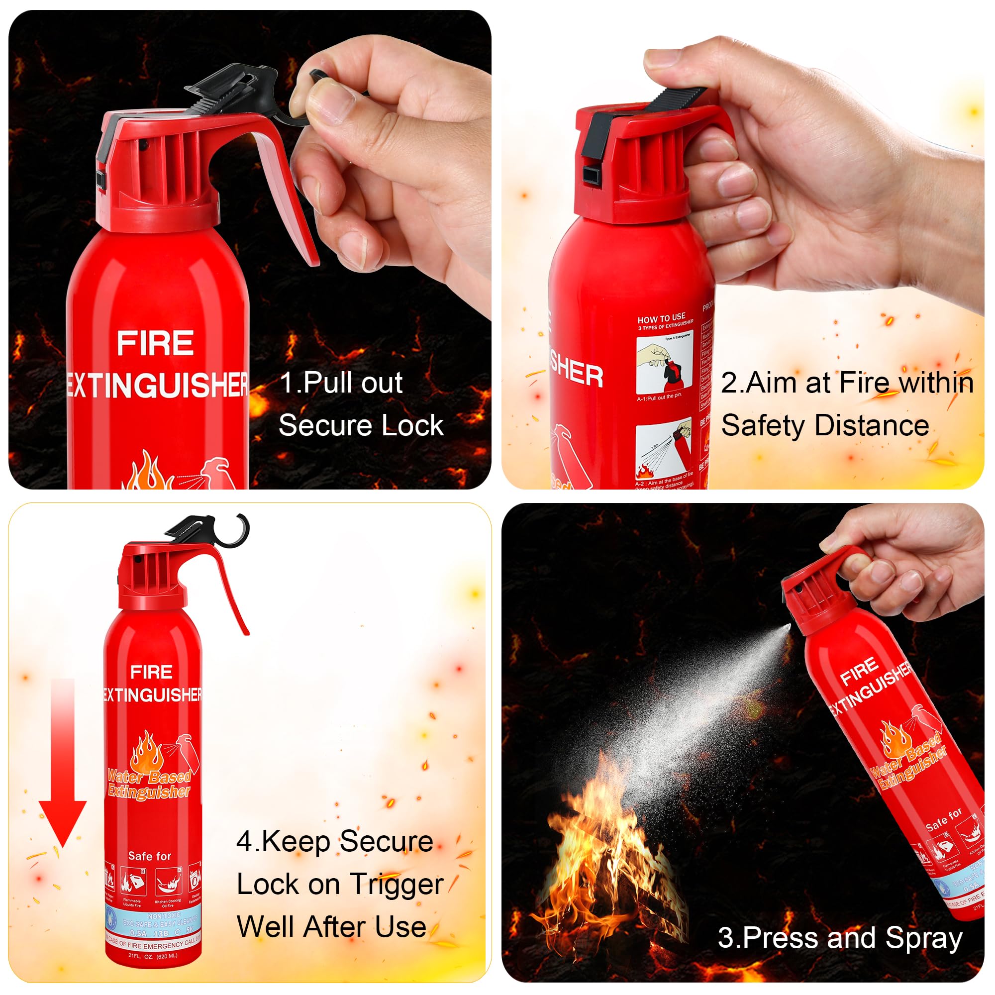 Leyanny kitchen fire extinguisher for clean, residue-free protection in cooking areas