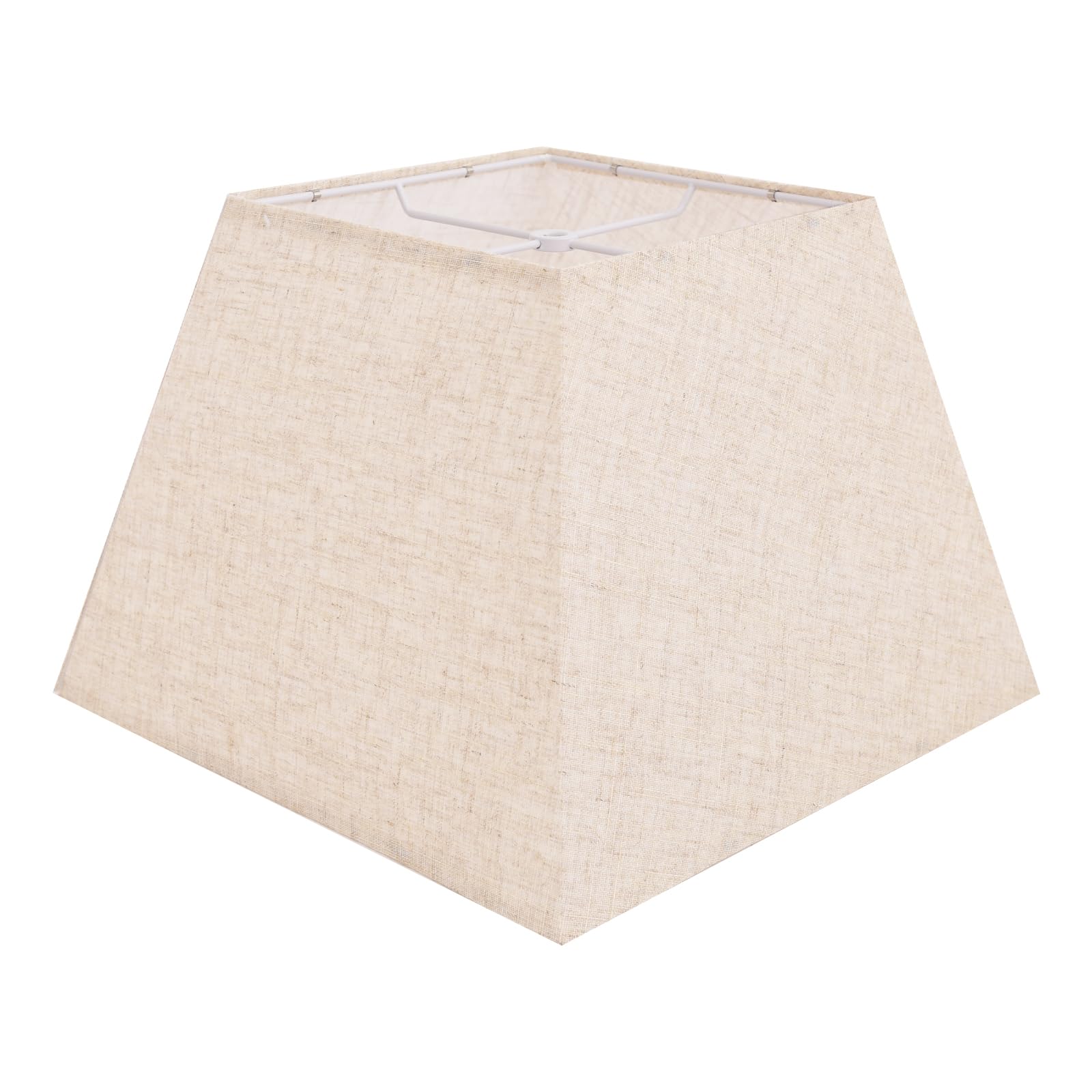 LEYINPEI beige square lampshade top view shows 8x8 opening for easy bulb access and modern style