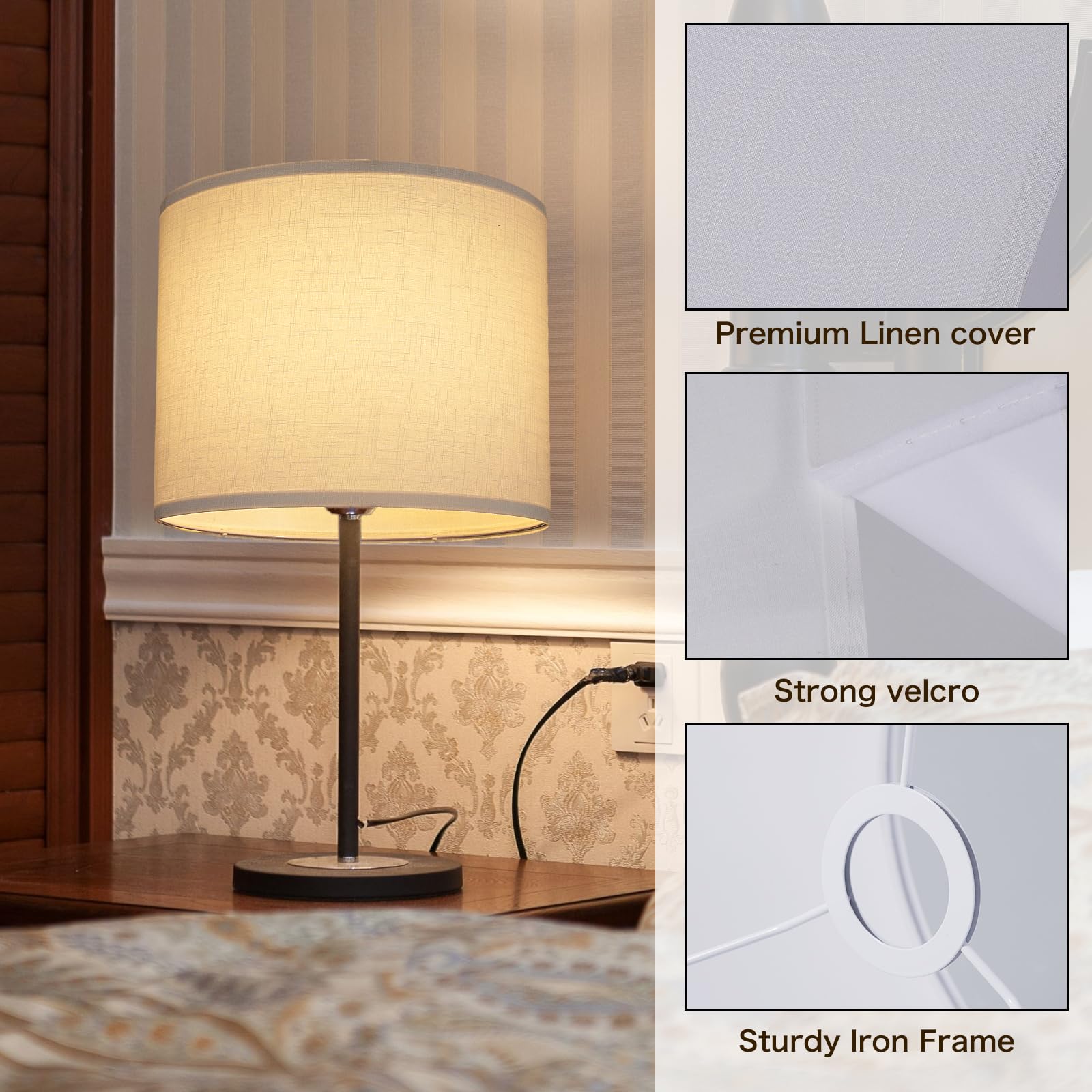 LEYINPEI fits-various-lamps large-drum shade pairs with table, floor, or chandelier lamps.