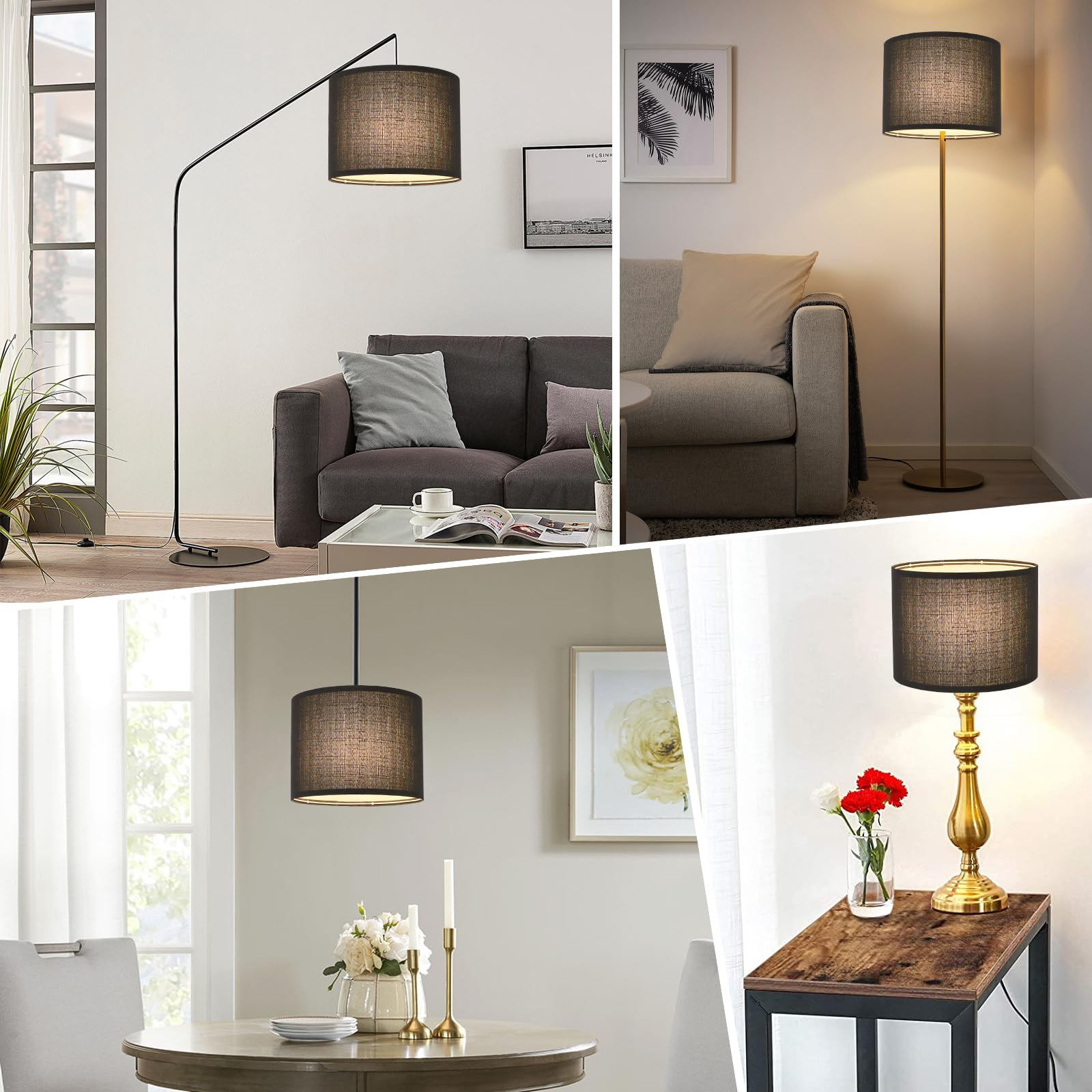LEYINPEI beige linen lampshade with natural texture adds warmth and soft light to any room