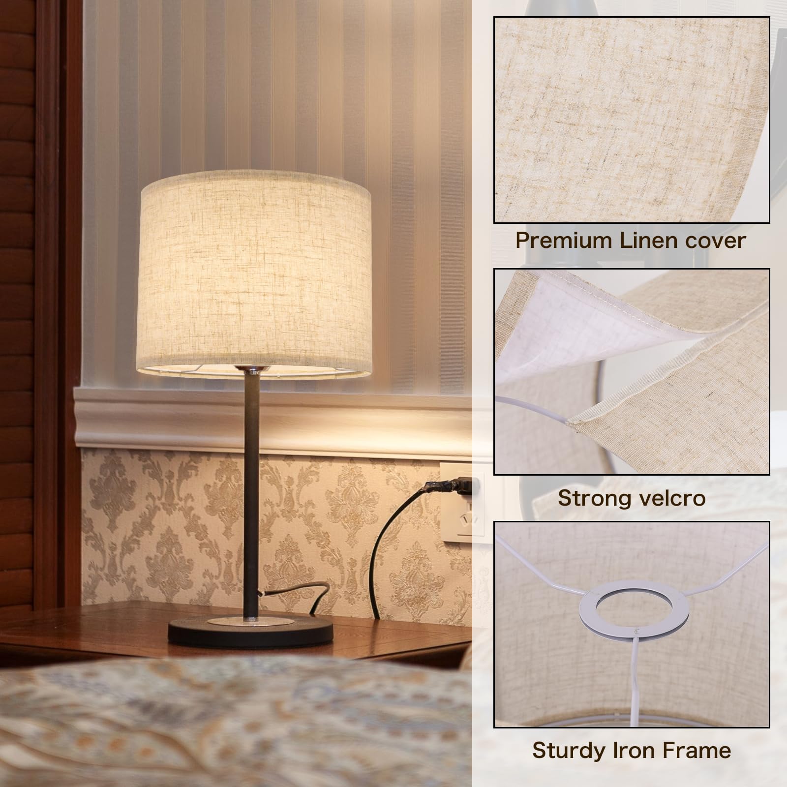LEYINPEI beige shade easy-assembly view with simple steps
