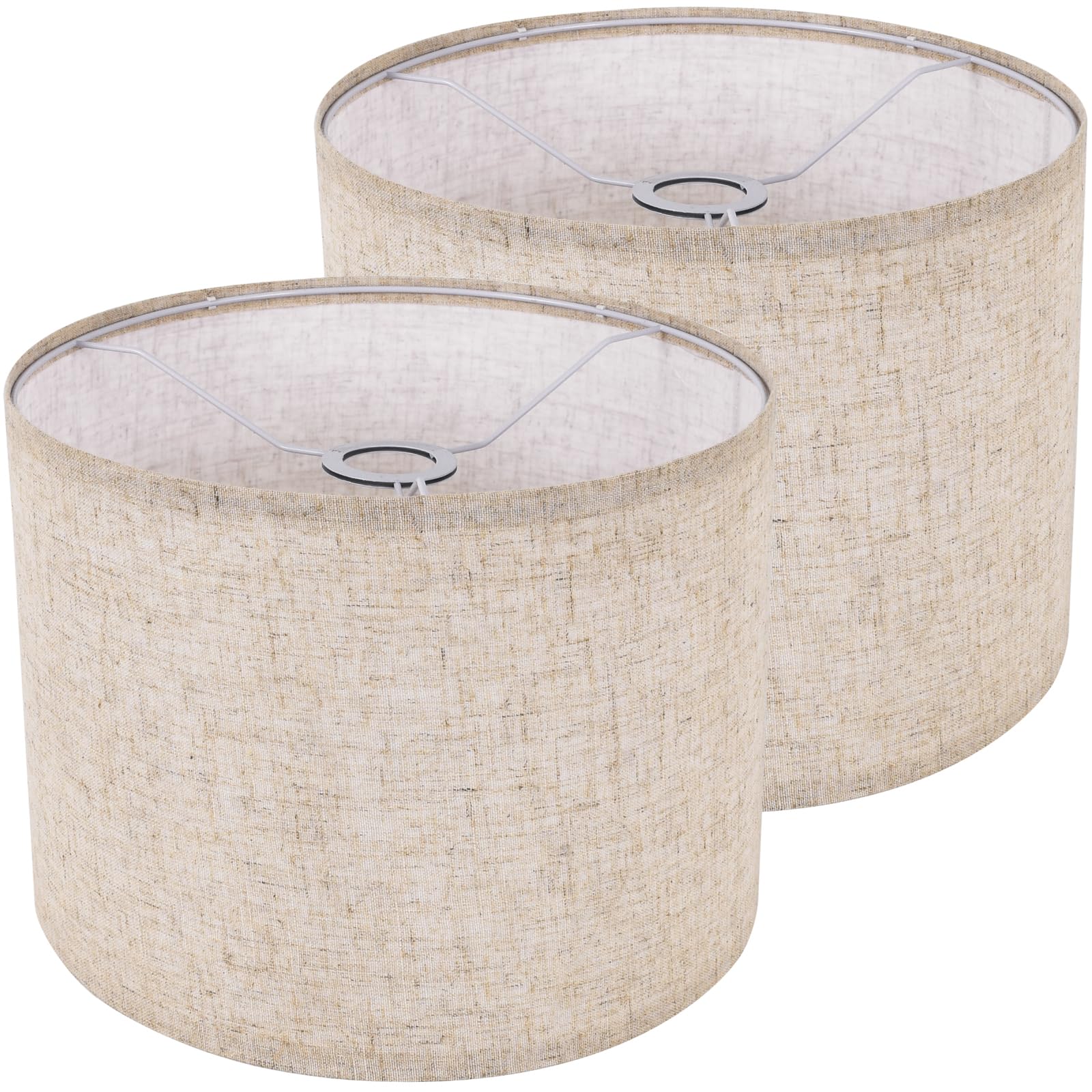LEYINPEI large beige linen drum lamp shade for living room lamps