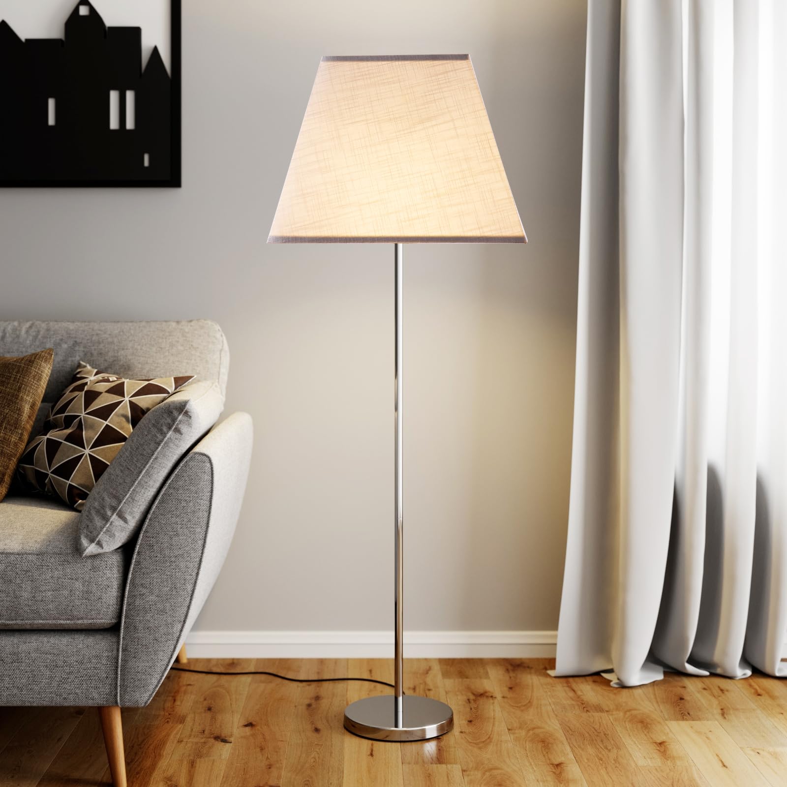 LEYINPEI natural linen fabric texture, durable and stylish lampshade.