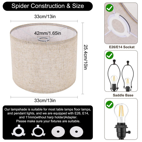 LEYINPEI soft light from beige linen shade creates comfortable ambience