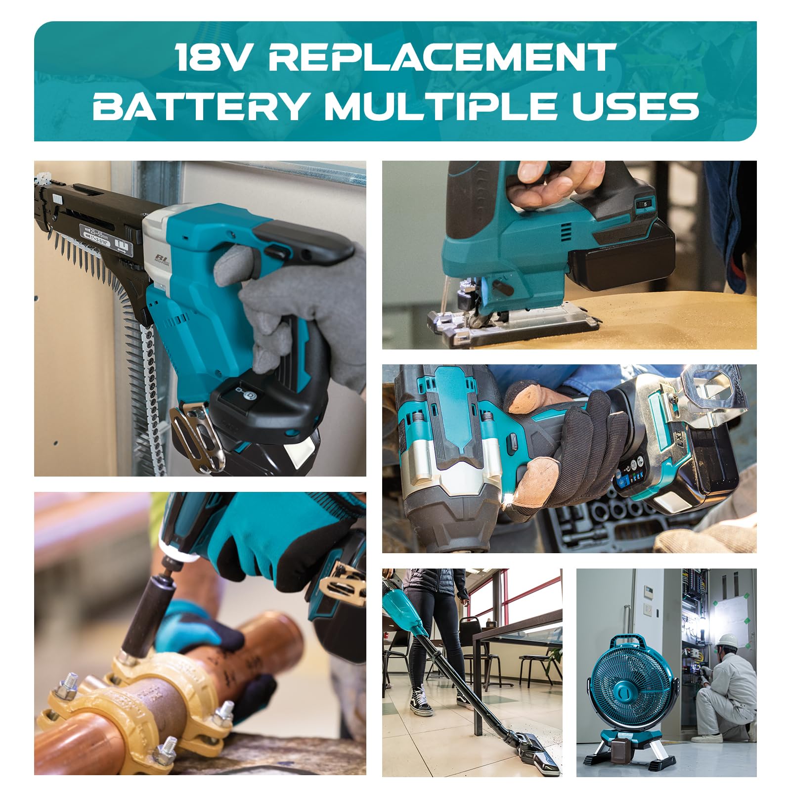 Leyootoolelec broad compatibility across Makita 18V tool lineup.