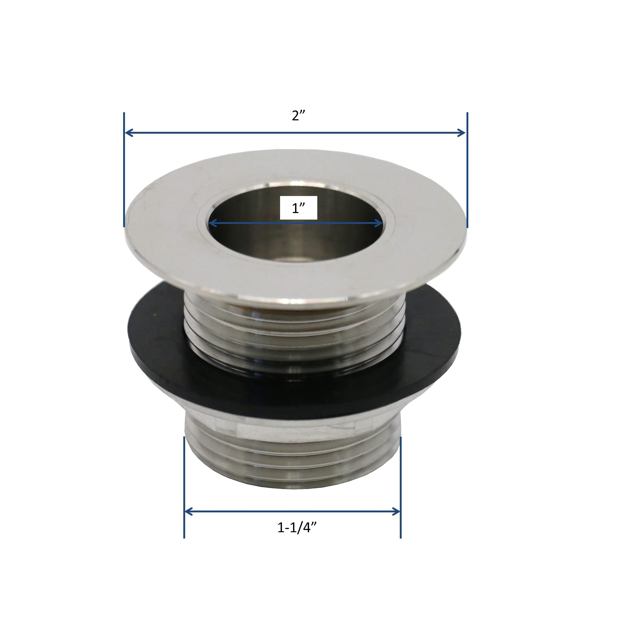 Leyso bar sink drain includes washer and aluminum tailing nut for installation.