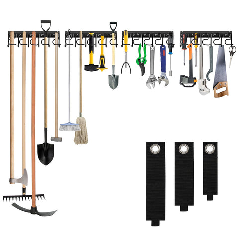 LEYU metal garage organizer wall mount assembly improves wall storage efficiency.