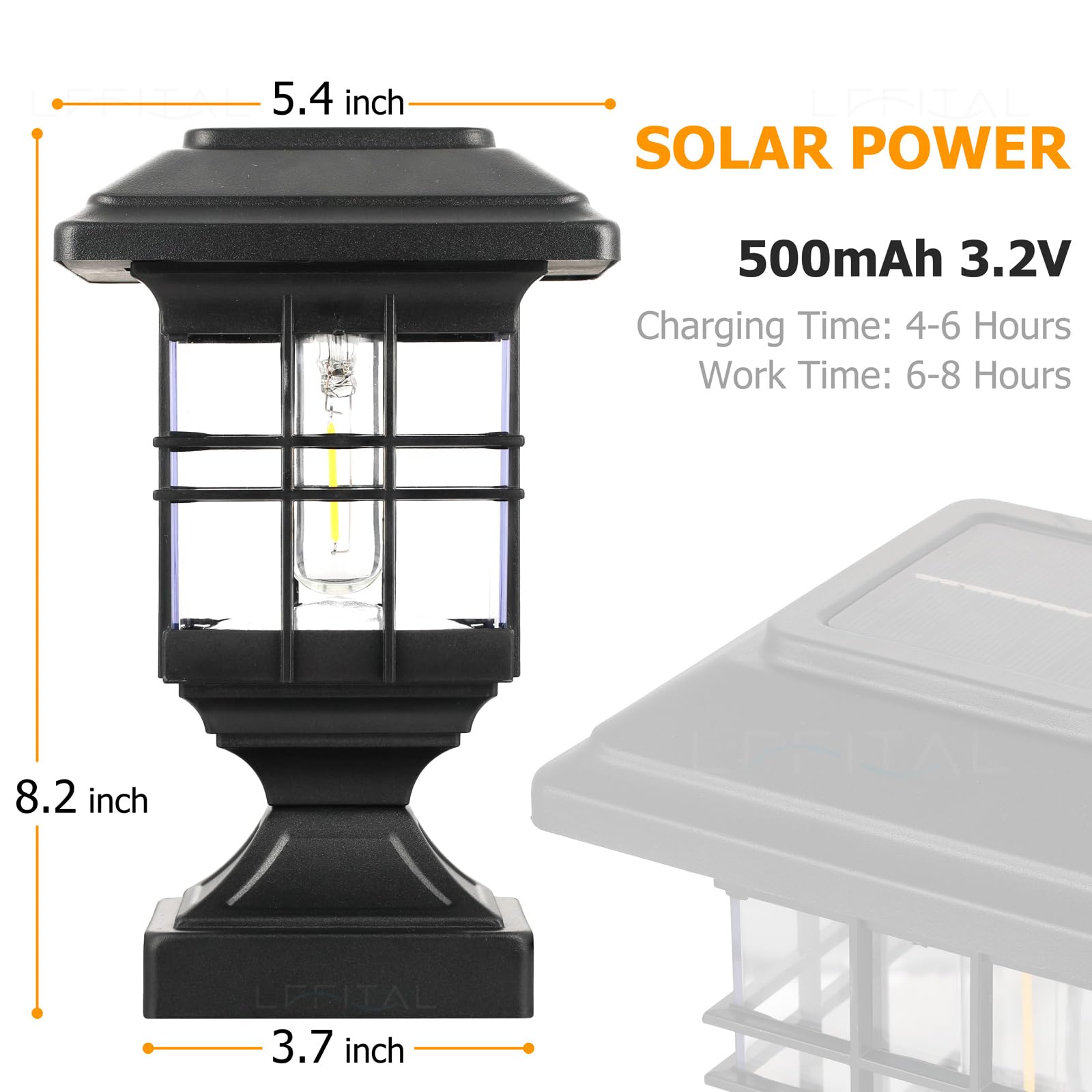 Lffital solar post cap lights on a 4x4 post brighten a walkway