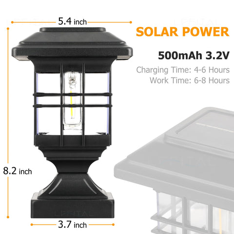 Lffital solar post cap lights on a 4x4 post brighten a walkway