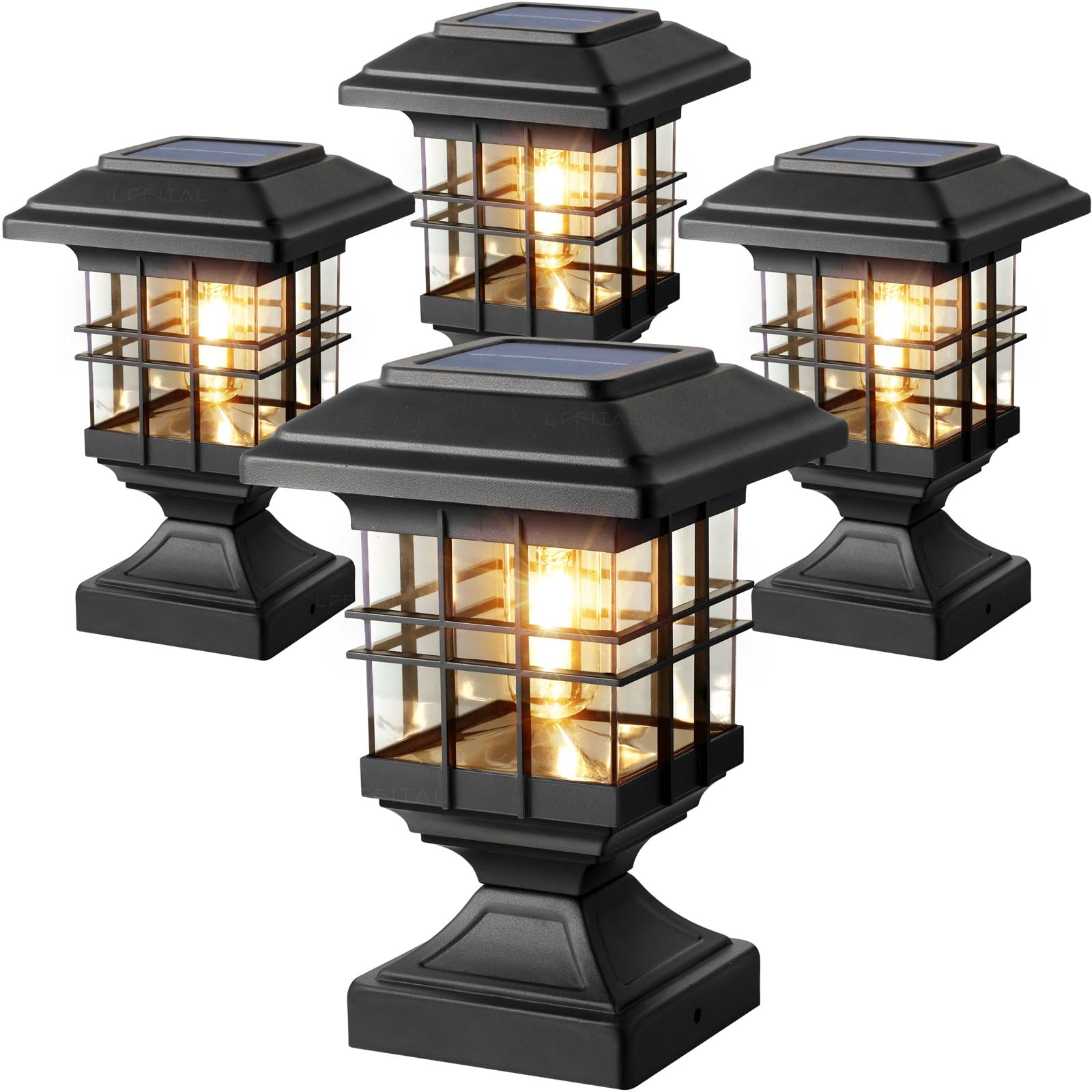 Lffital solar post cap lights glow on a post adding elegant outdoor ambiance