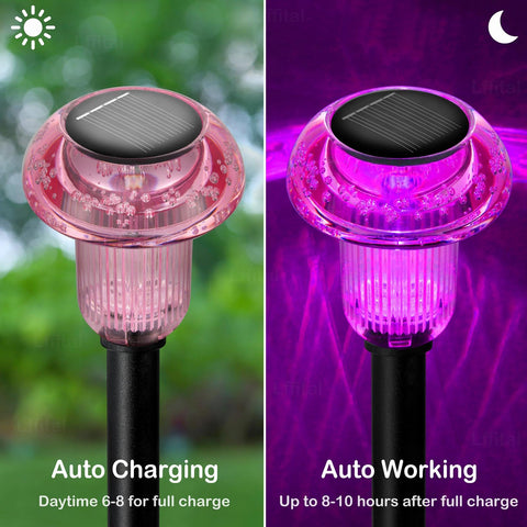 Lffital outdoor yard decor mushroom light enhances pathways and borders