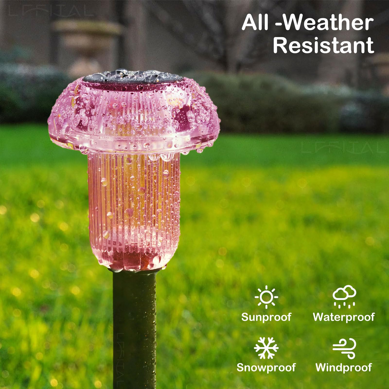 Lffital IP44 waterproof design stands up to rain and dew