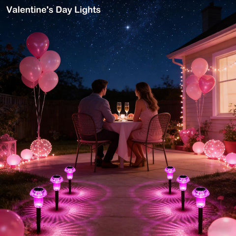 Lffital purple mushroom solar light adds decorative path lighting to garden