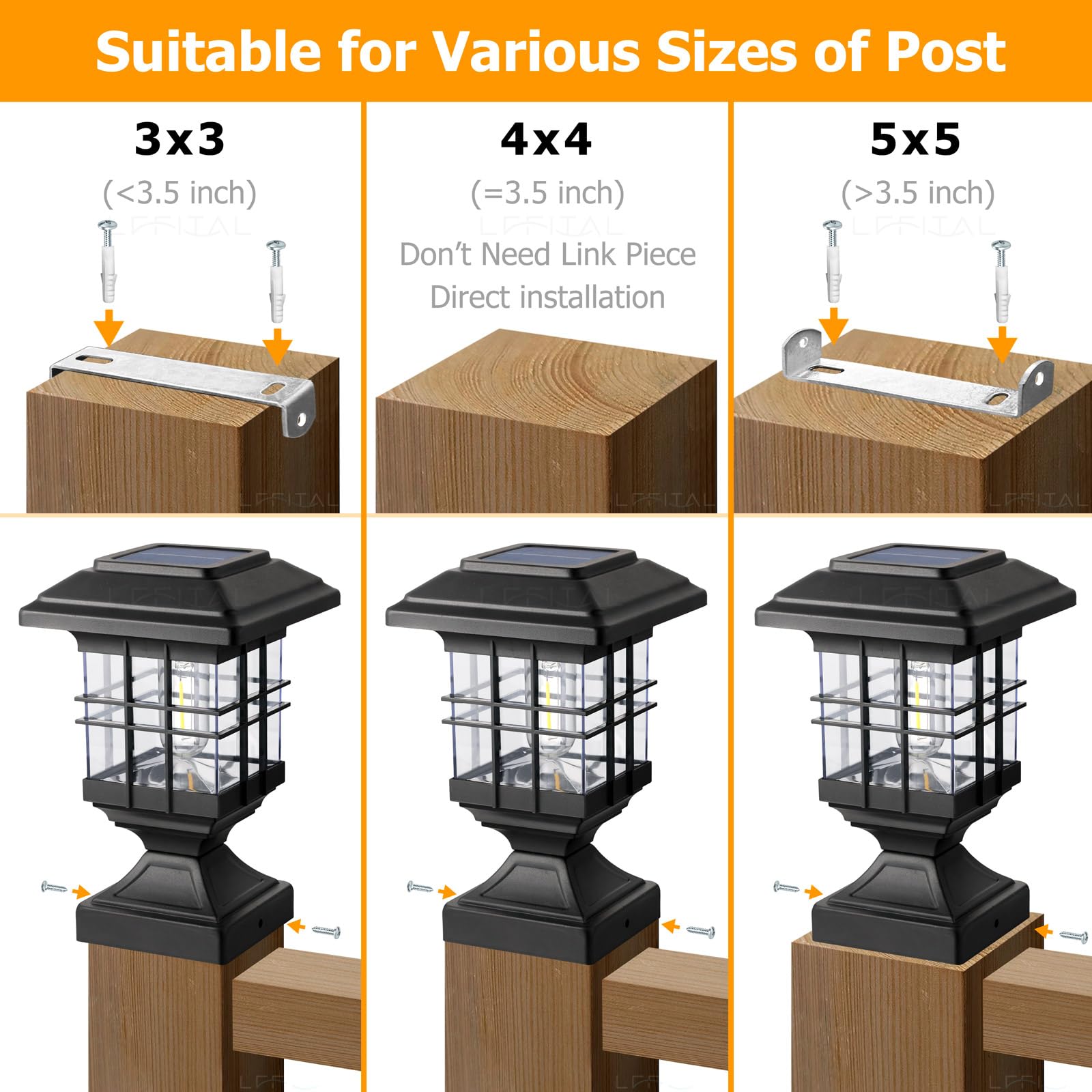 Lffital weatherproof solar post lights withstand rain and snow outdoors