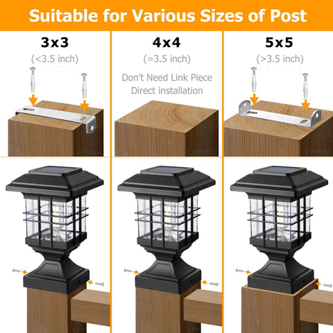 Lffital weatherproof solar post lights withstand rain and snow outdoors