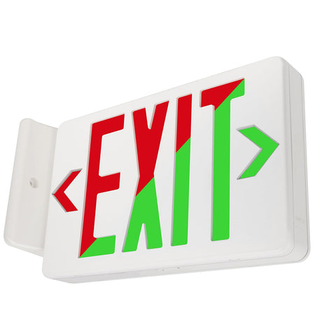 LFI Lights Universal LED Exit Sign ceiling-mount option for flexible hallway installation.