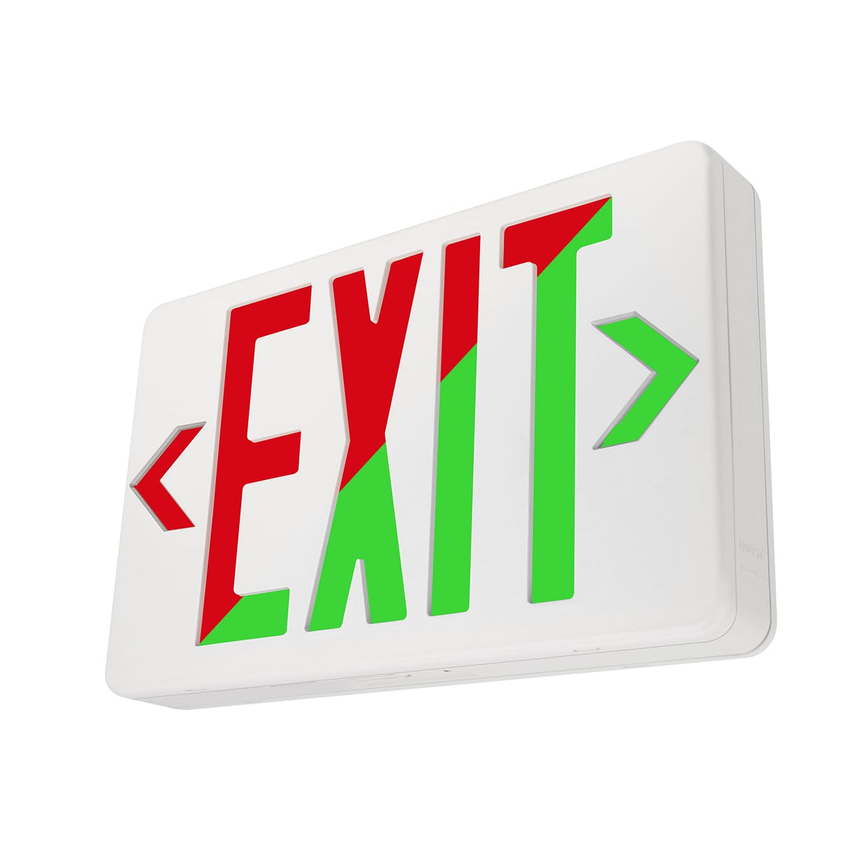 LFI Lights Universal LED Exit Sign front view with red and green options for clear egress.
