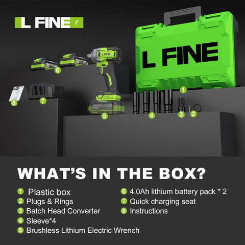 L FINE impact wrench ideal for DIY furniture assembly and garage projects.