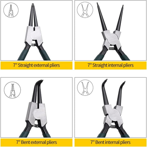 LFSEMINI 7-inch 90-degree angled internal snap ring pliers reach tight spots.