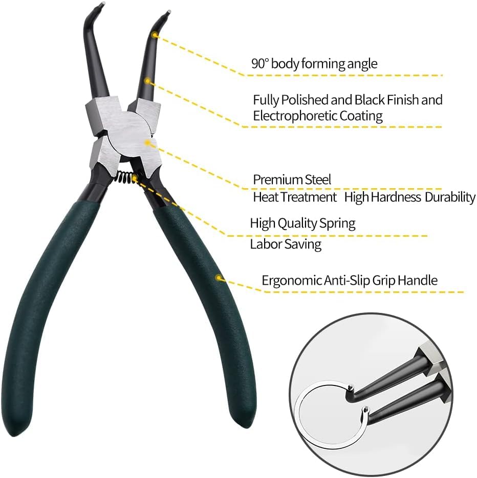 LFSEMINI 7-inch straight external snap ring pliers for exterior circlip removal.