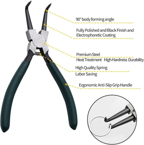 LFSEMINI 7-inch straight external snap ring pliers for exterior circlip removal.