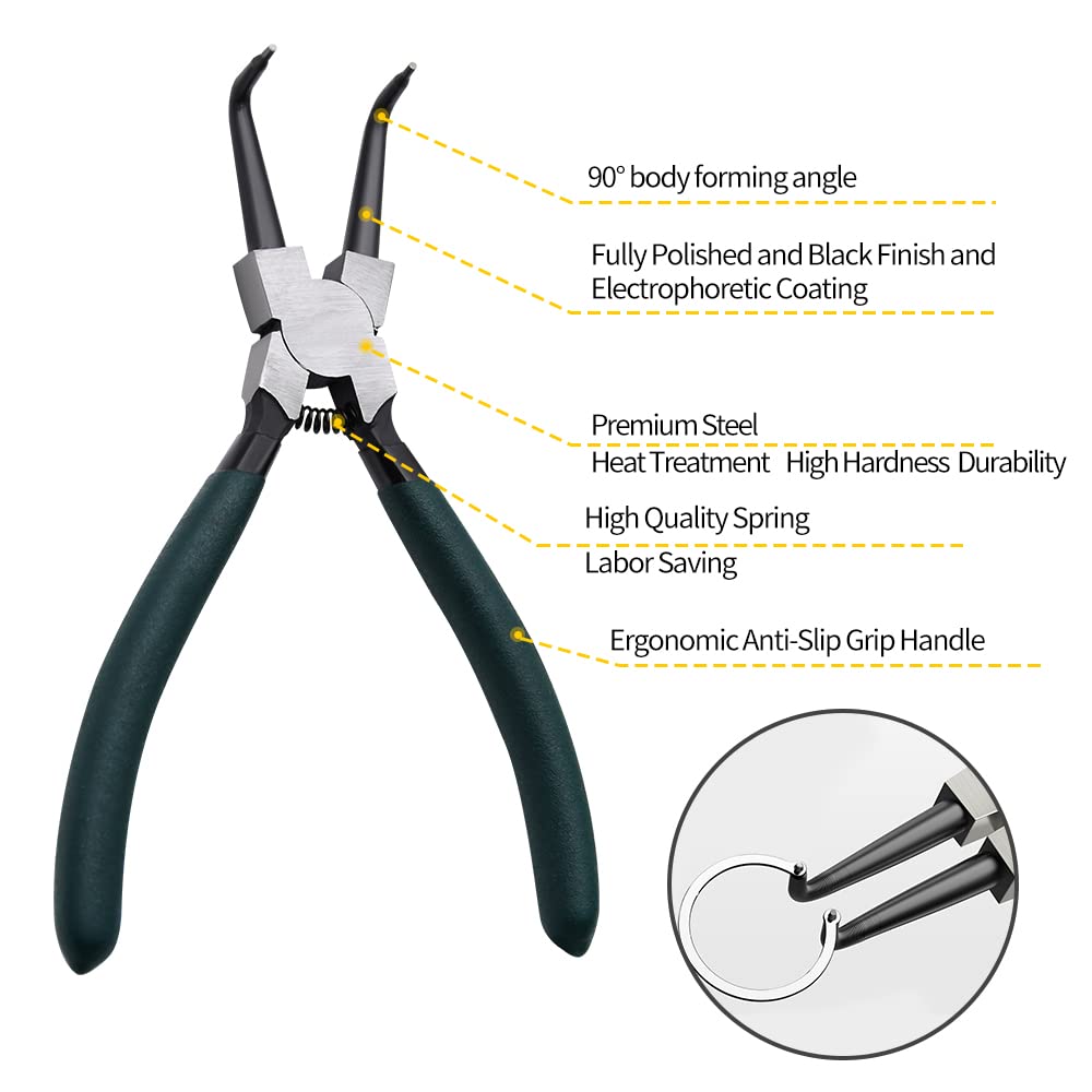 LFSEMINI 90-degree internal snap ring pliers reach tight spaces