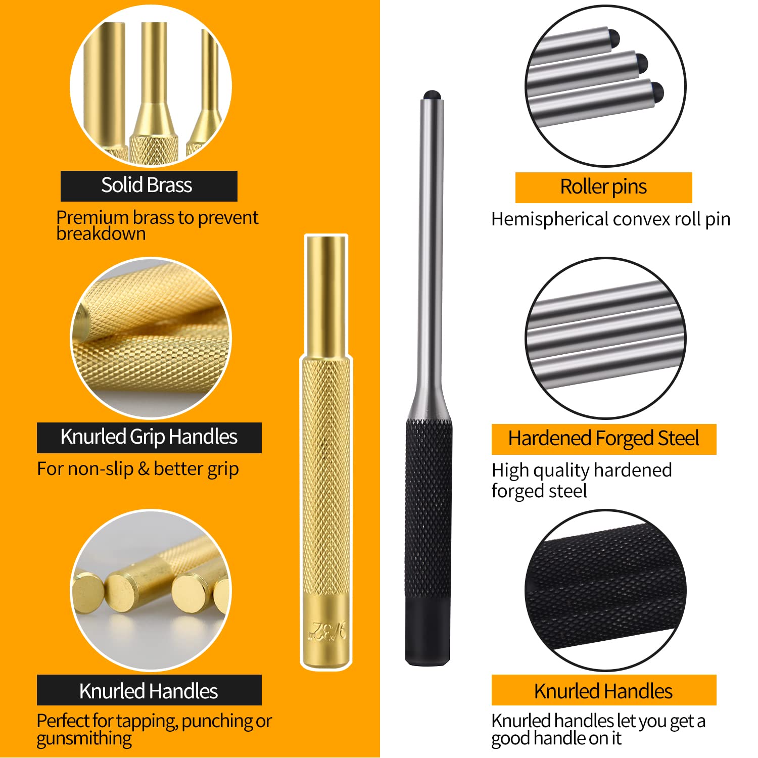 LFSEMINI hammer with spare heads delivers solid strikes without marring.