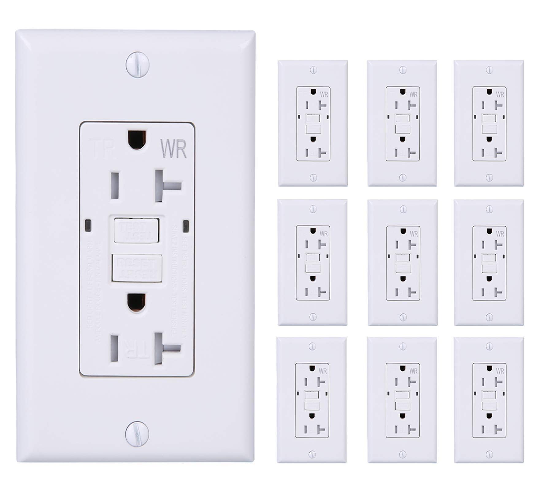 LGL 20A GFCI duplex outlet front view for home safety