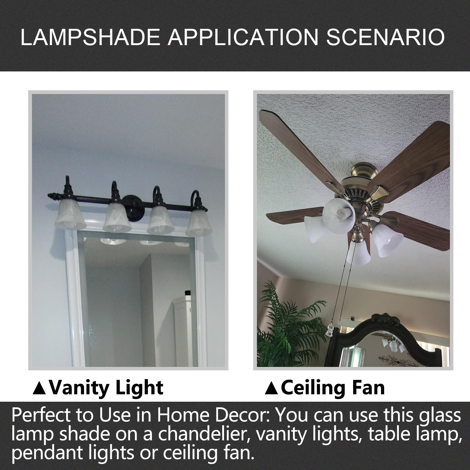 LHLYCLX 13.7 cm diameter shade delivers even ambient illumination.