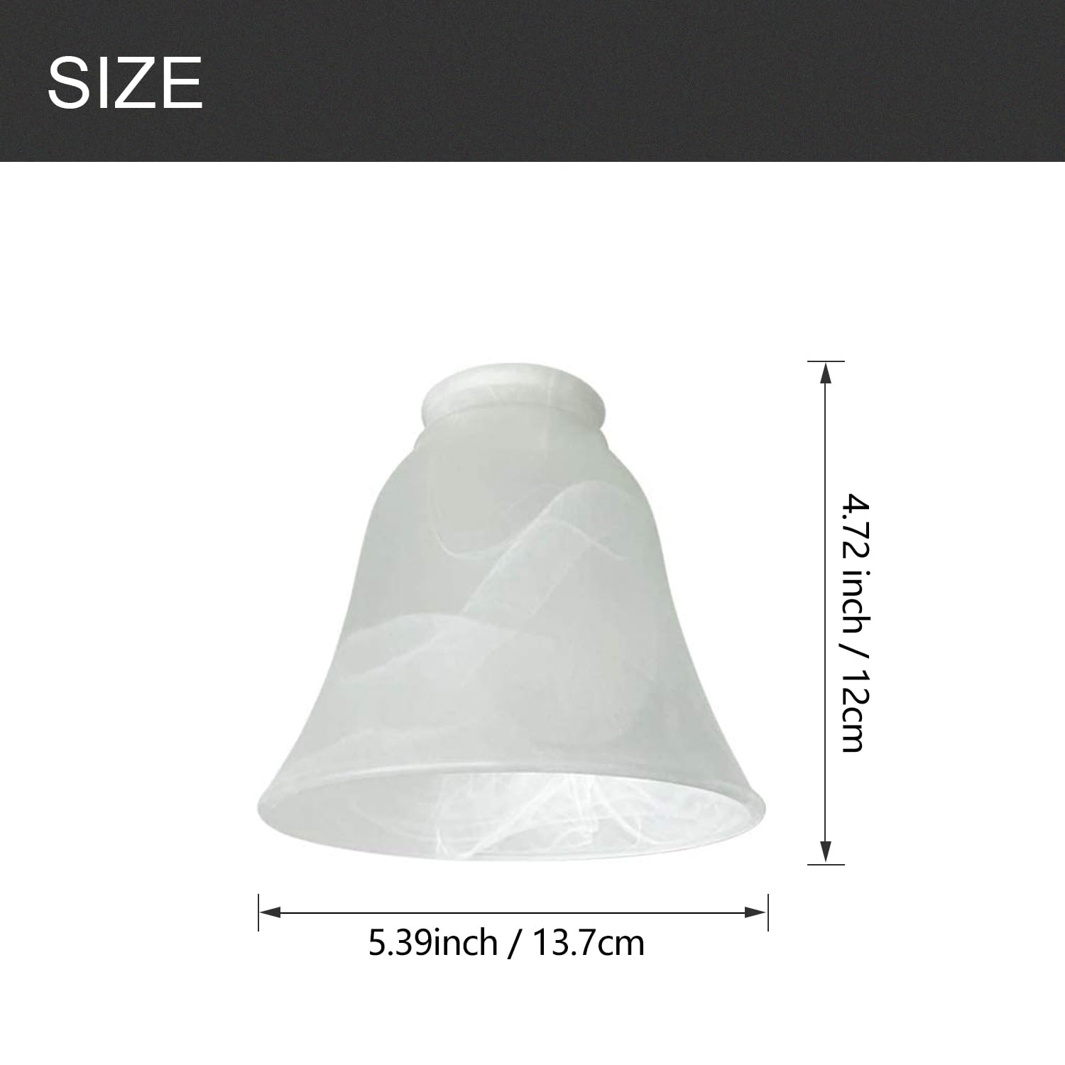 LHLYCLX 2.17 inch fitter glass cover fits compatible ceiling fan light kits.