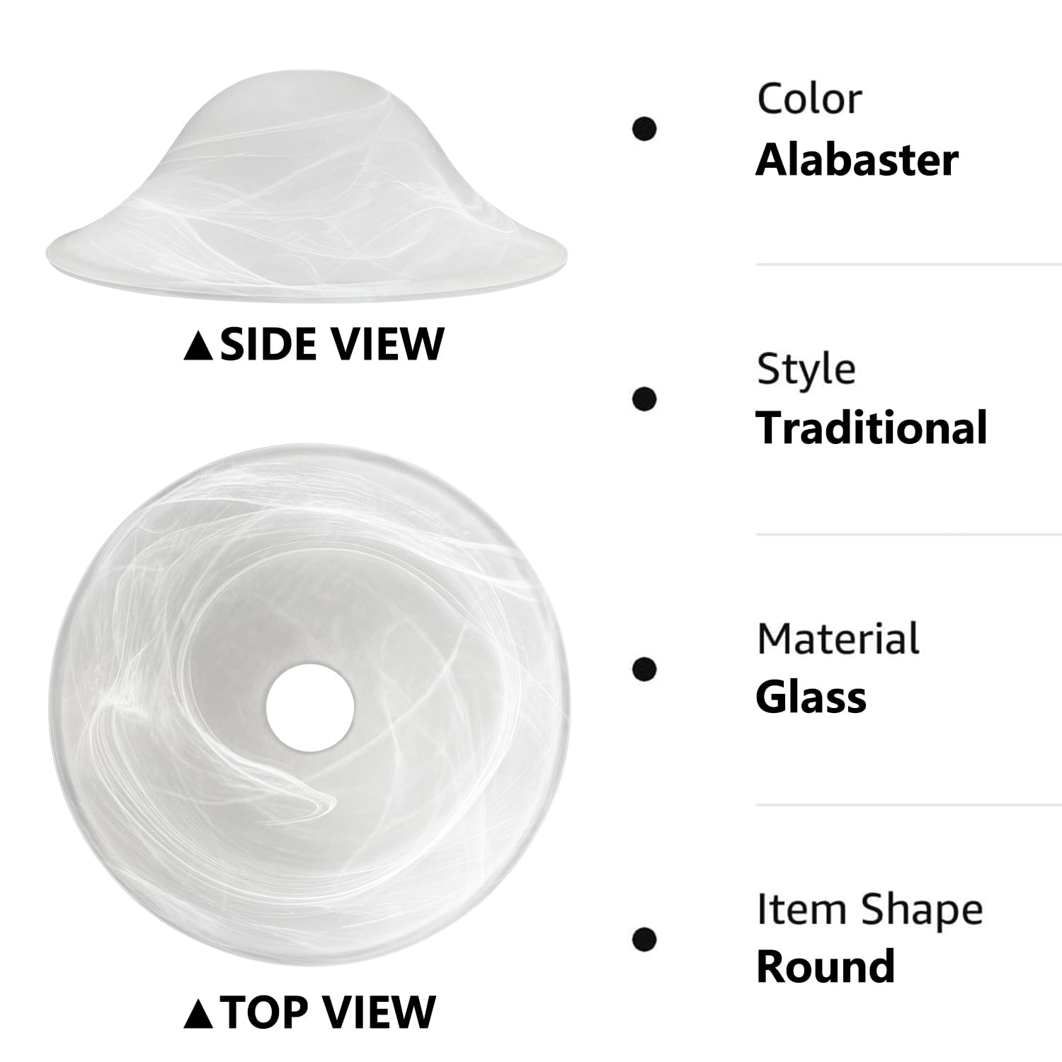 LHLYCLX alabaster marbleized shade adds soft glow to torchiere lamps