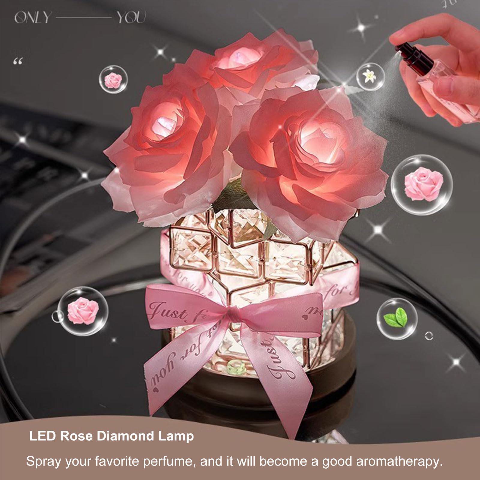 LHYDAOOQ Rose dinner light creating intimate candlelit ambiance.