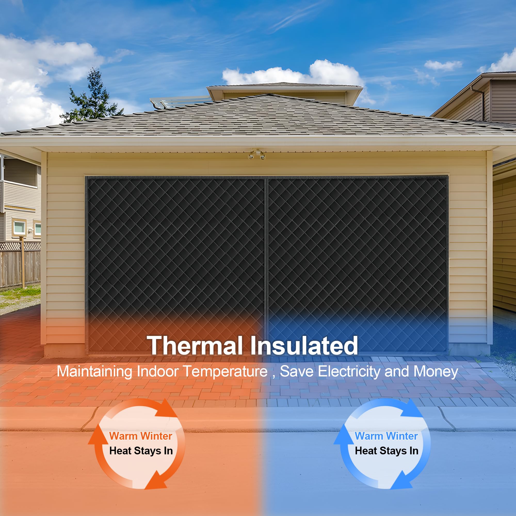 LIAMST draft-blocking curtain reduces cold air intrusion on winter days