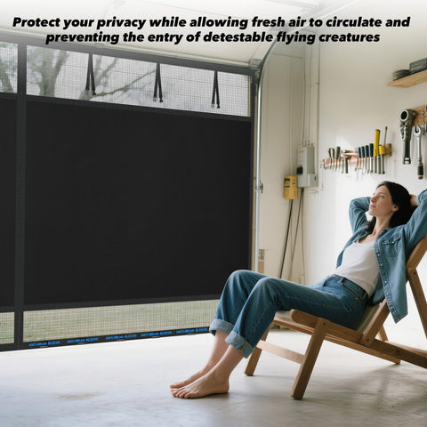 LIAMST privacy garage screen with easy-install mounting kit included.
