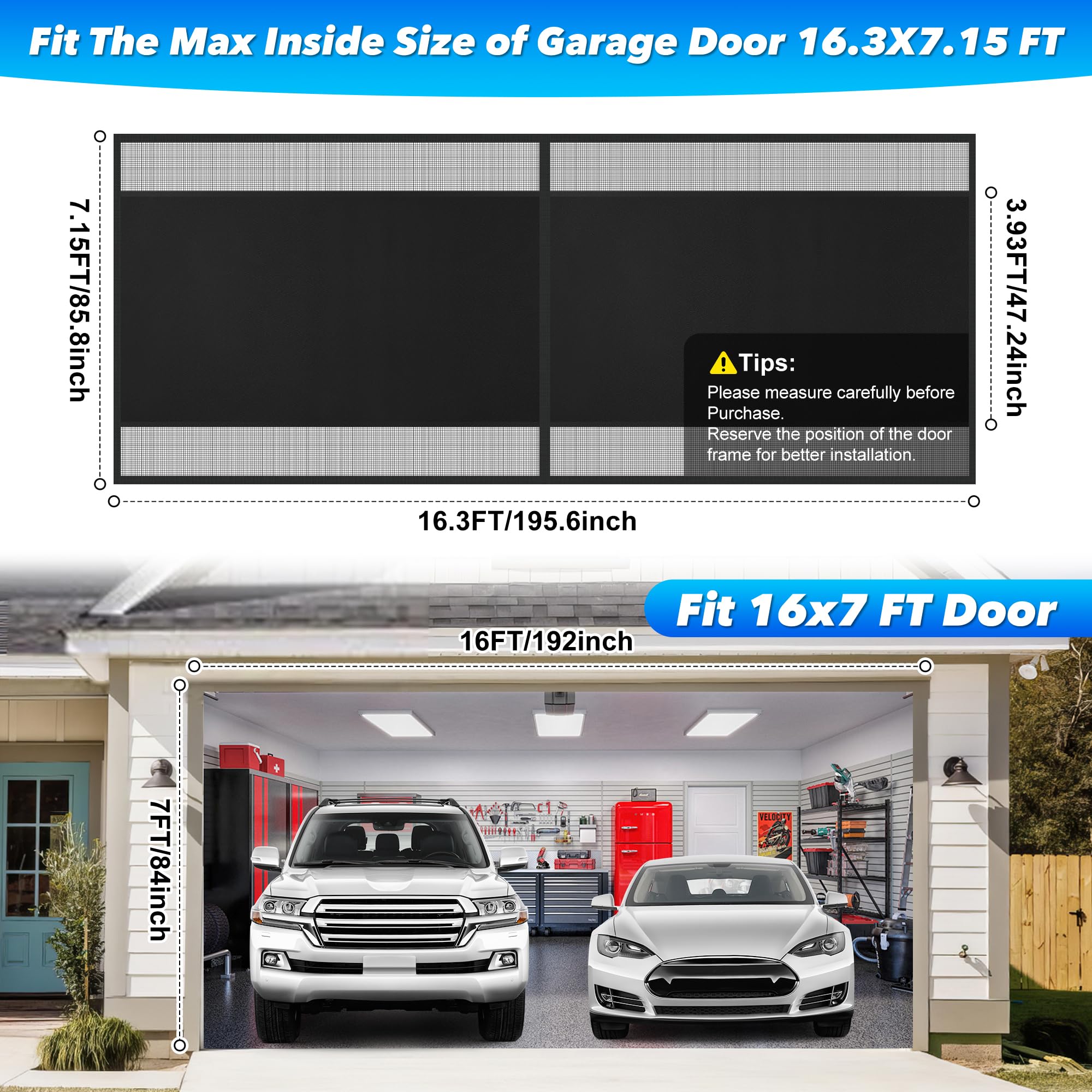 LIAMST privacy garage screen with magnetic closure for hands-free entry.