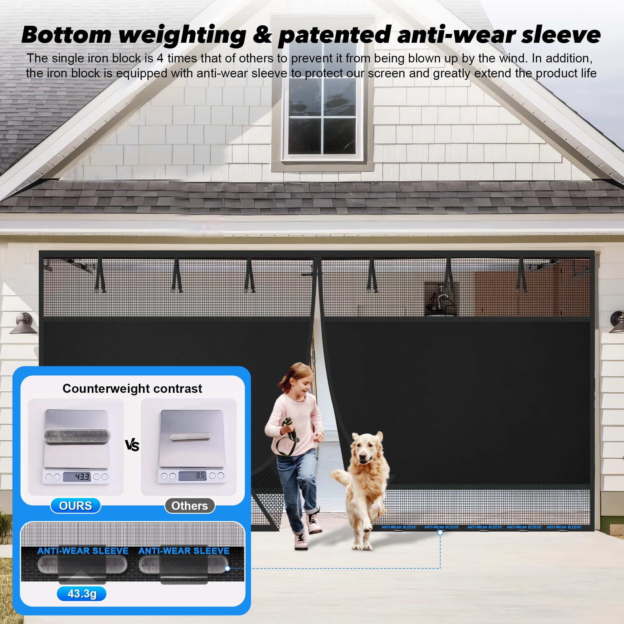 LIAMST privacy garage screen walk-through design keeps hands free.