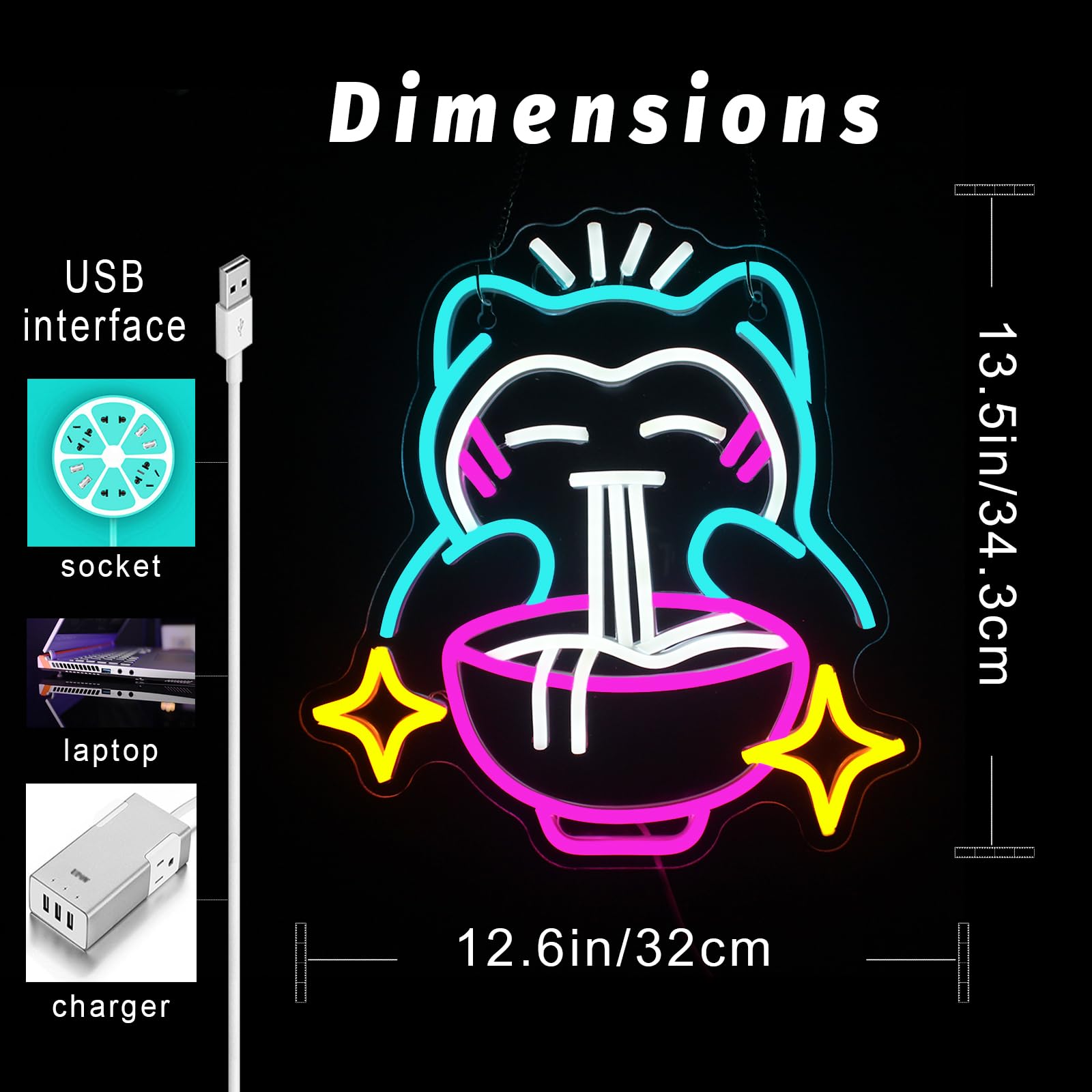 LiangLiangfmly neon sign offers USB dimming for flexible brightness.