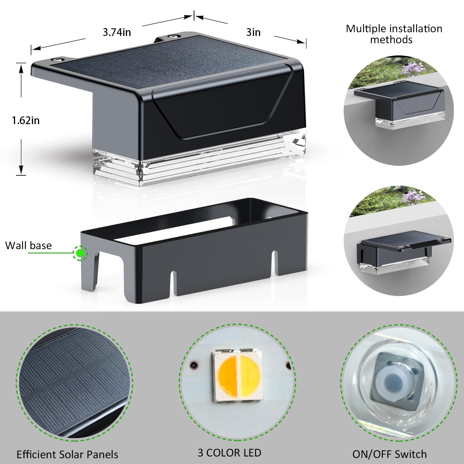 LIANGLOME compact design lights steps, fences, and decks with a bright, gentle glow.