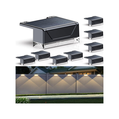 LIANGLOME solar fence light mounted with adhesive for easy outdoor lighting